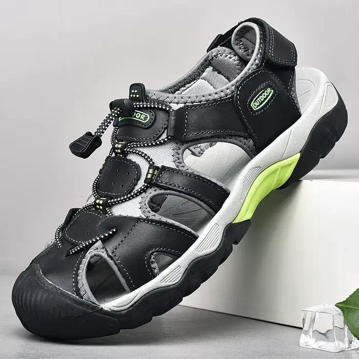 Chaussures d'été homme sandales décontractées antidérapantes sport plage sandales à plateforme pantoufles en cuir nouveau modèle 2023 ocassions spéciales confortables élégantes