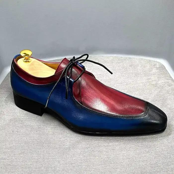 Chaussures Oxford Vintage en Cuir de Vache group pour Homme