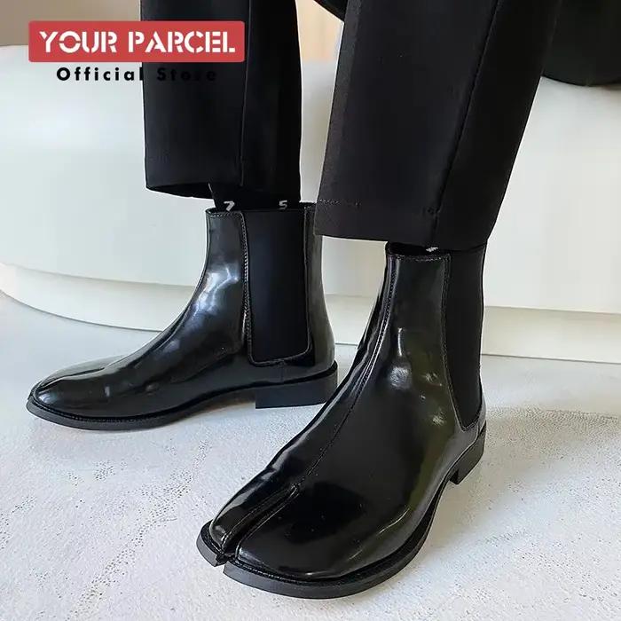 Bottes en cuir à bout fendu pour hommes