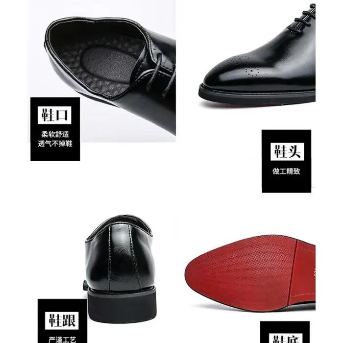 Nouveau Chaussures richelieu à semelle rouge hommes d'affaires noirs