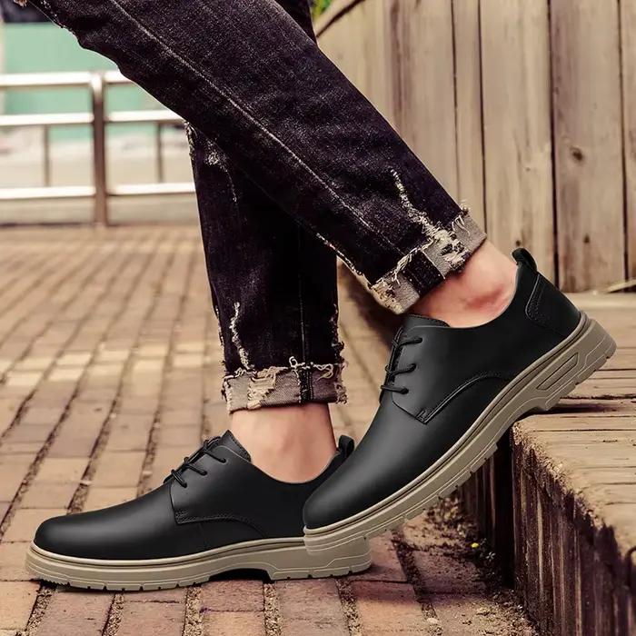 CLOHOO chaussures décontractées d'affaires faites à la main pour hommes chaussures de travail classiques confortables à lacets chaussures pour hommes de mariage à la mode