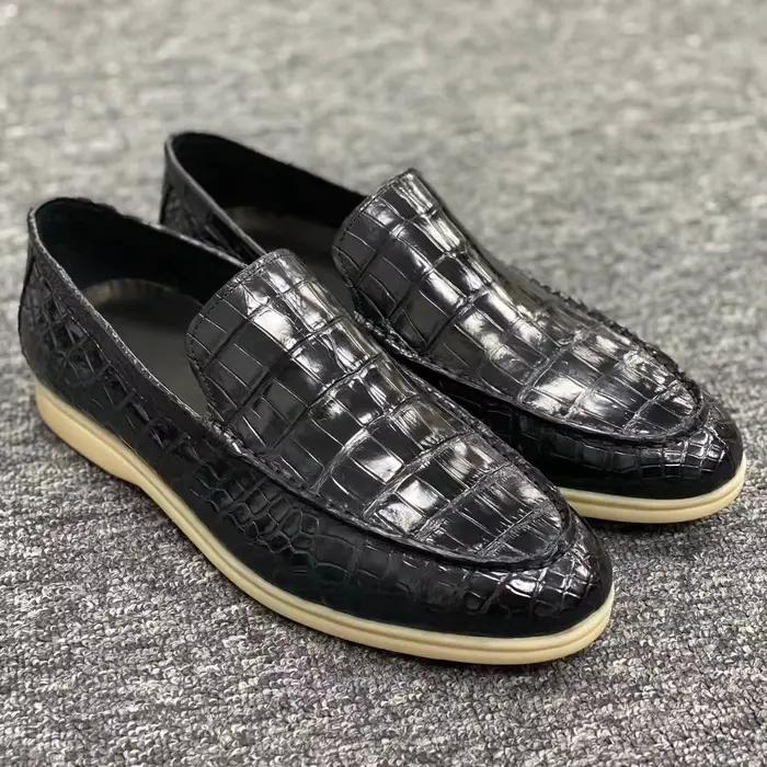 Nouvelles chaussures décontractées en peau de crocodile pour hommes 2026