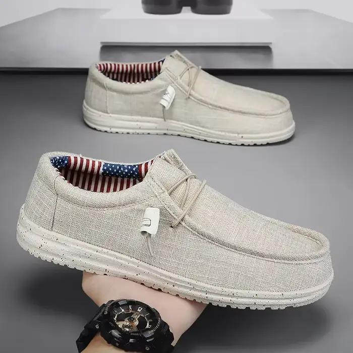 Mocassins en toile à enfiler pour hommes