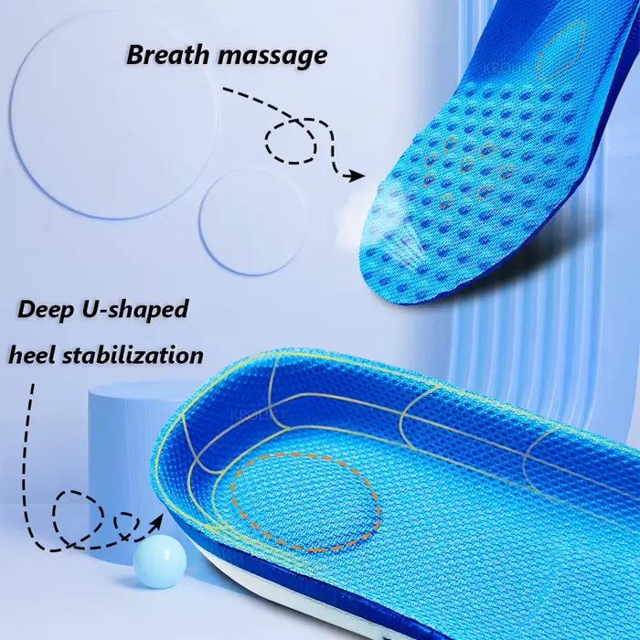 Semelles orthopédiques sportives absorbant les chocs