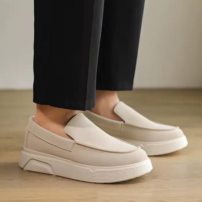 Mocassins à plateforme pour homme, grande taille 46, chaussures décontractées d'été, confortables, respirantes, à enfiler, pour hommes