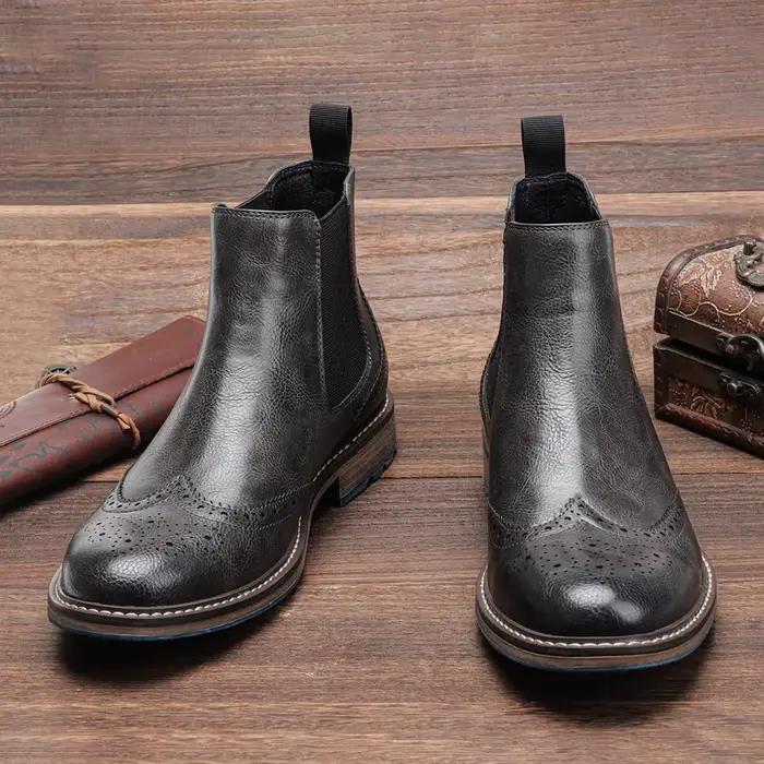 Bottes Chelsea en cuir pour homme style britannique confortable et élégant pour printemps automne occassions multiples à offrir