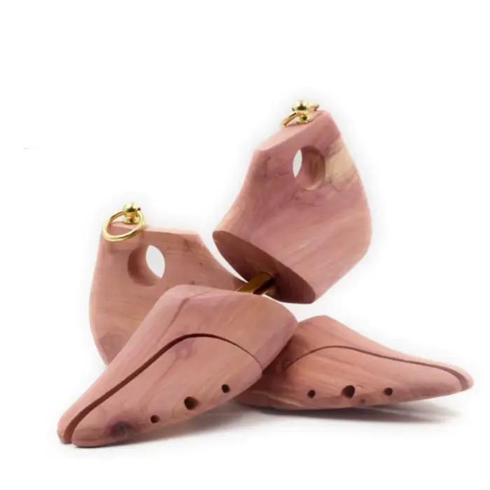 1 paire de chaussures réglables en bois de cèdre rouge pour hommes