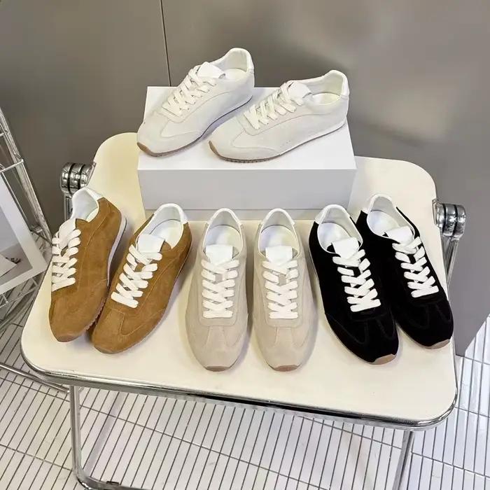 Chaussures Agan rétro de haute qualité à semelle plate en cuir véritable