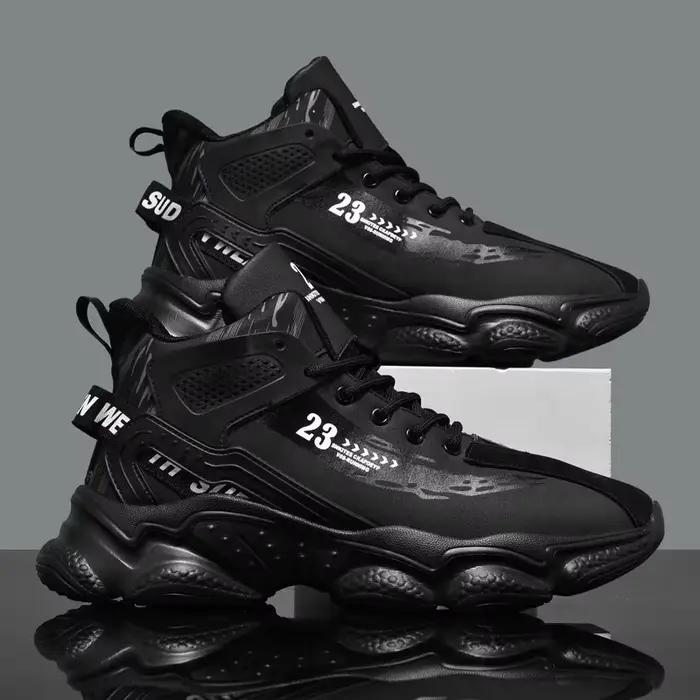 Nouvelles chaussures de sport décontractées pour hommes à semelle épaisse, rehaussantes, tendance, vente en gros d'usine, chaussures populaires transfrontalières, été