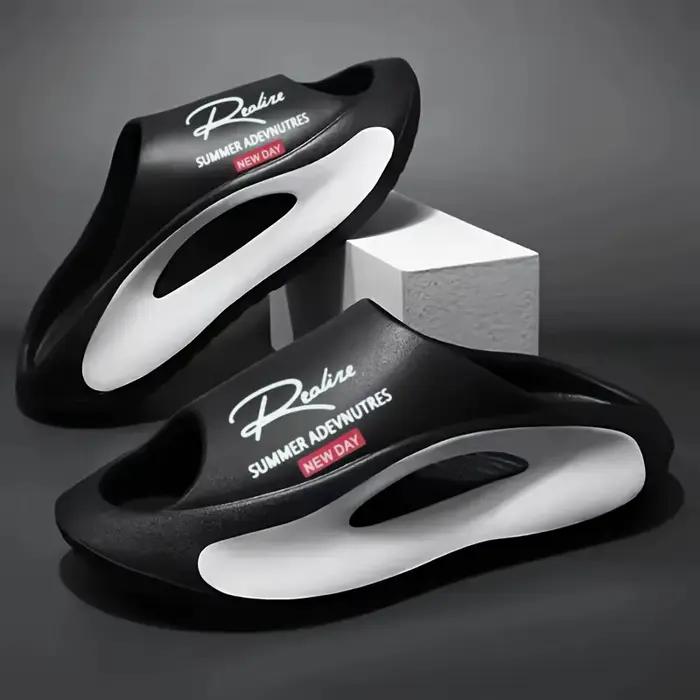 Sandales légères en EVA pour hommes | Design de dessin animé noir et blanc