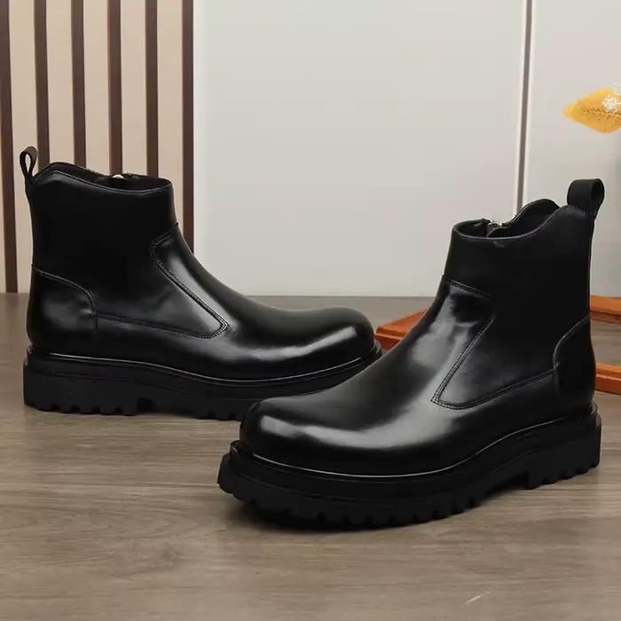 Chaussures montantes homme en cuir véritable style britannique pour printemps automne occassions variées bottes cheville confortables