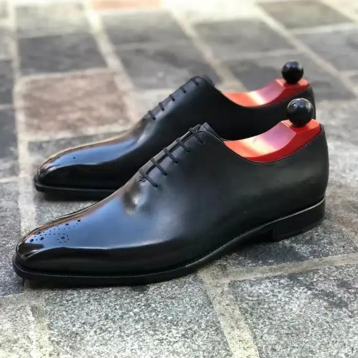 Nouveau Chaussures richelieu à semelle rouge hommes d'affaires noirs