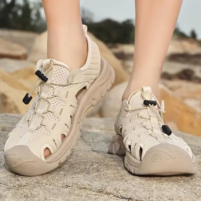 Sandales d'été en cuir véritable pour hommes, chaussures décontractées d'extérieur, de plage, romaines