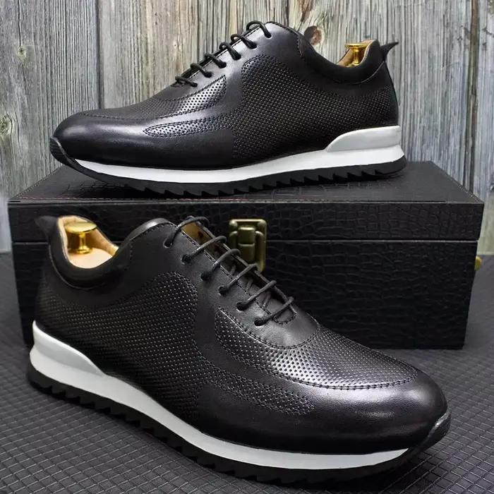 Baskets de luxe en cuir véritable pour hommes