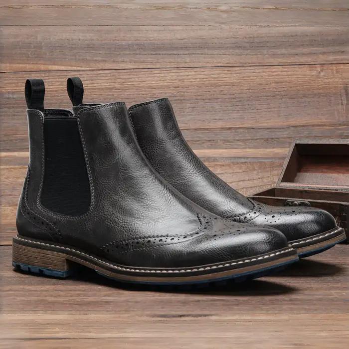 Bottes Chelsea en cuir pour homme style britannique confortable et élégant pour printemps automne occassions multiples à offrir