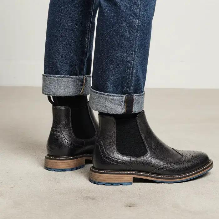 Bottes Chelsea en cuir pour homme style britannique confortable et élégant pour printemps automne occassions multiples à offrir