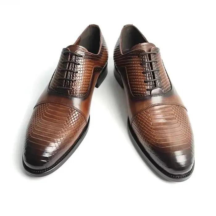 Chaussures Oxford en cuir véritable pour hommes