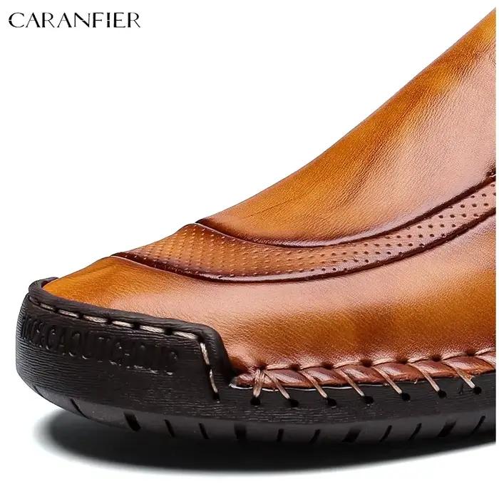 CARANFIER hommes chaussures décontracté en cuir véritable