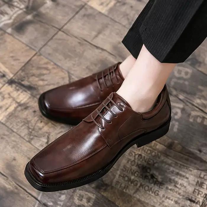 Chaussures en cuir de haute qualité pour hommes, tendance, formelles, britanniques, grande taille 48, richelieu, nouvelles chaussures de mariage d'affaires