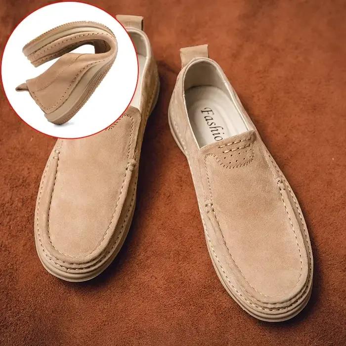 Mocassins en daim de vache pour hommes, chaussures décontractées de luxe, confort et élégance pour toutes les occasions spéciales