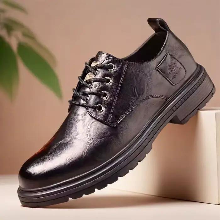 Chaussures décontractées Rollstep en cuir véritable pour homme, style rétro britannique, semelle souple EVA, parfaites pour le bureau et les sorties décontractées