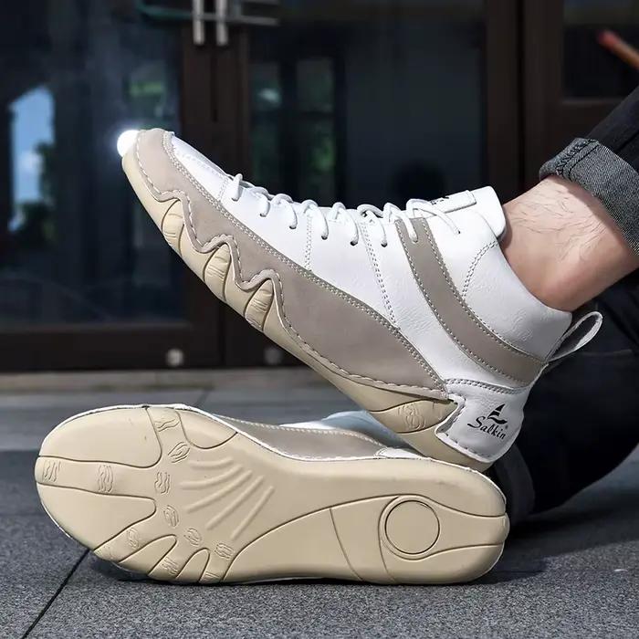 Chaussures décontractées rétro montantes faites à la main pour hommes