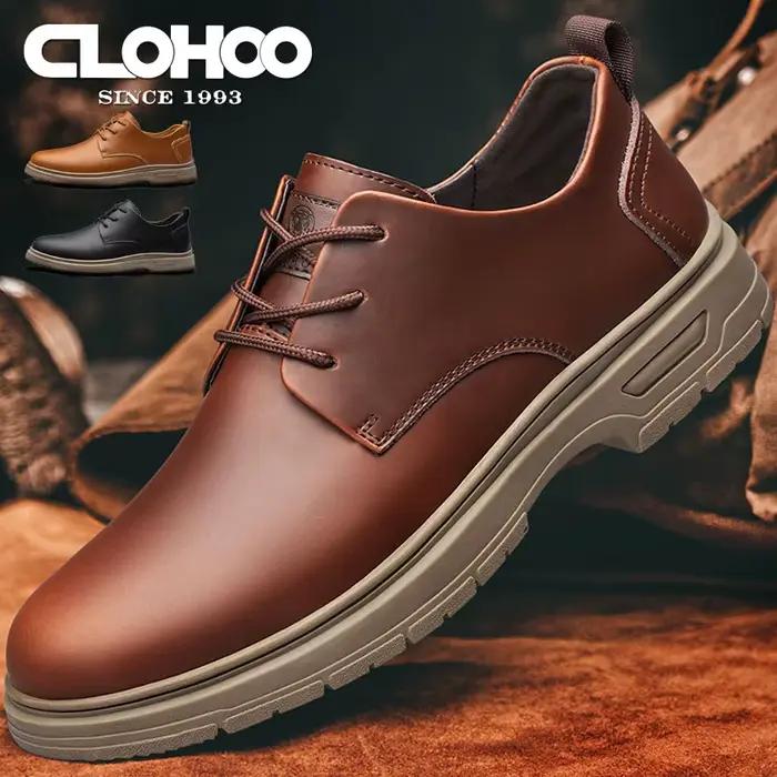 CLOHOO chaussures décontractées d'affaires faites à la main pour hommes chaussures de travail classiques confortables à lacets chaussures pour hommes de mariage à la mode