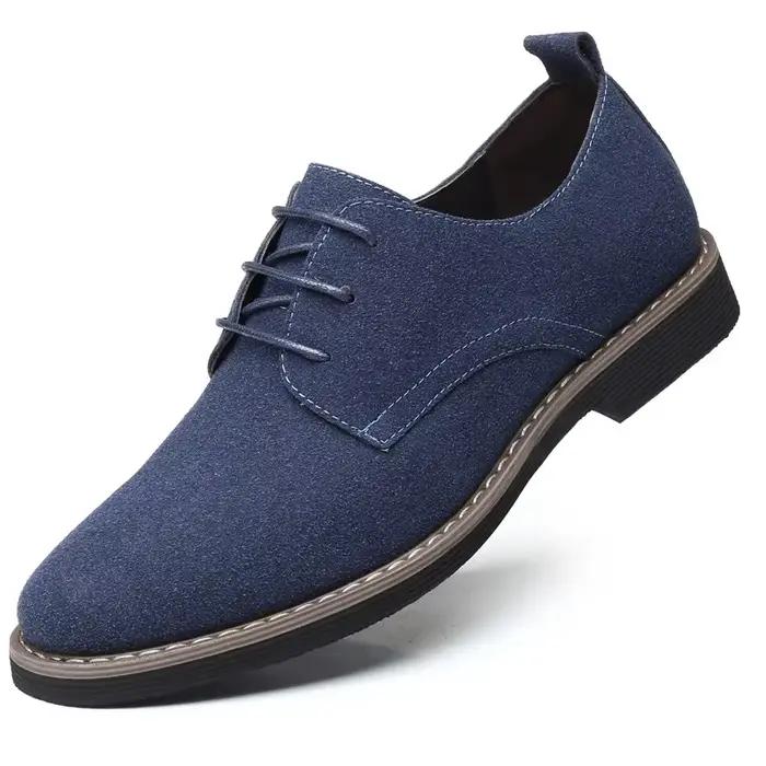 Chaussures habillées pour hommes chaussures en cuir légitime PU daim décontracté hommes concepteur Social mâle noir affaires luxe hommes mariage été homme