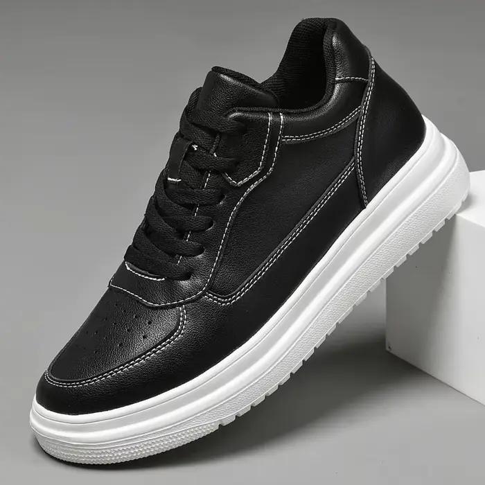 Baskets élévatrices pour hommes, chaussures rehaussantes, semelle intérieure augmentée de hauteur, 8cm, blanc, noir, chaussures plus hautes, loisirs, mode sport, grande taille 36-44