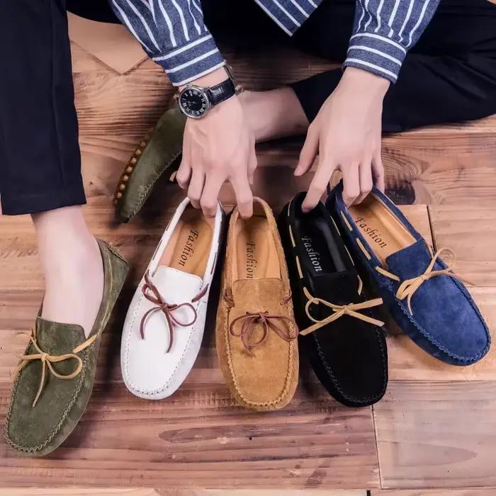 Mocassins en cuir doux pour hommes, chaussures décontractées, mocassins formels, chaussures de conduite pour hommes, mocassins italiens confortables, marque de luxe, 2023