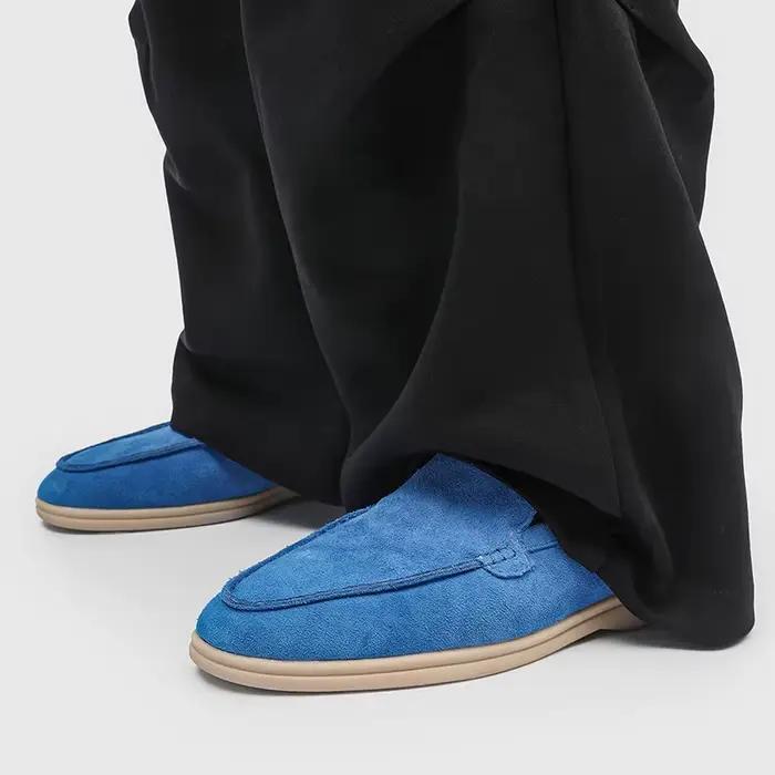Mocassins classiques de créateur pour hommes en daim de vache et cuir véritable, chaussures décontractées tendance et colorées à enfiler pour hommes, chaussures de conduite plates pour hommes