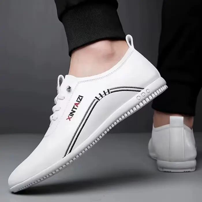 Chaussures en cuir pour hommes mode semelle souple