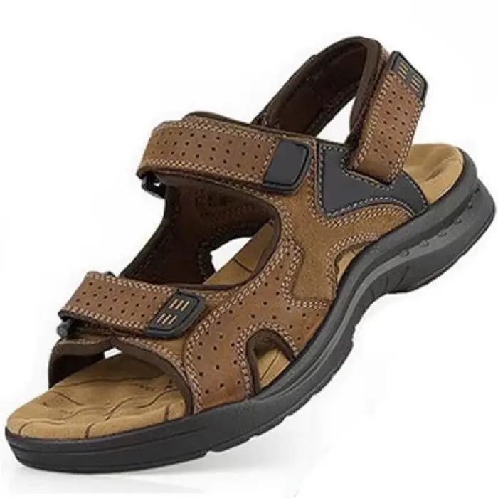 Nouvelle marque classique hommes sandales été en cuir véritable sandales hommes en plein air décontracté léger sandale mode hommes baskets BigSize