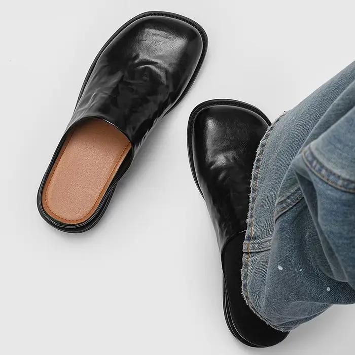 Mules décontractées YEISNDOO en cuir fendu pour homme, respirantes, confortables et durables, parfaites pour les journées chaudes et les sorties décontractées