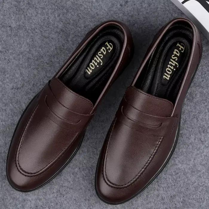 Mocassins pointus en cuir véritable pour homme, mocassins Yeinshaars respirants et massants pour occasions décontractées et formelles