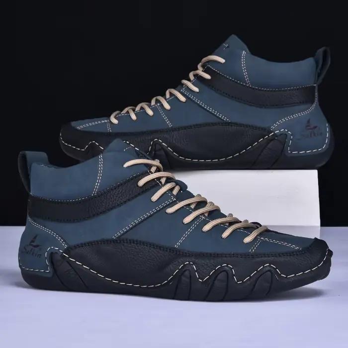 Chaussures décontractées rétro montantes faites à la main pour hommes