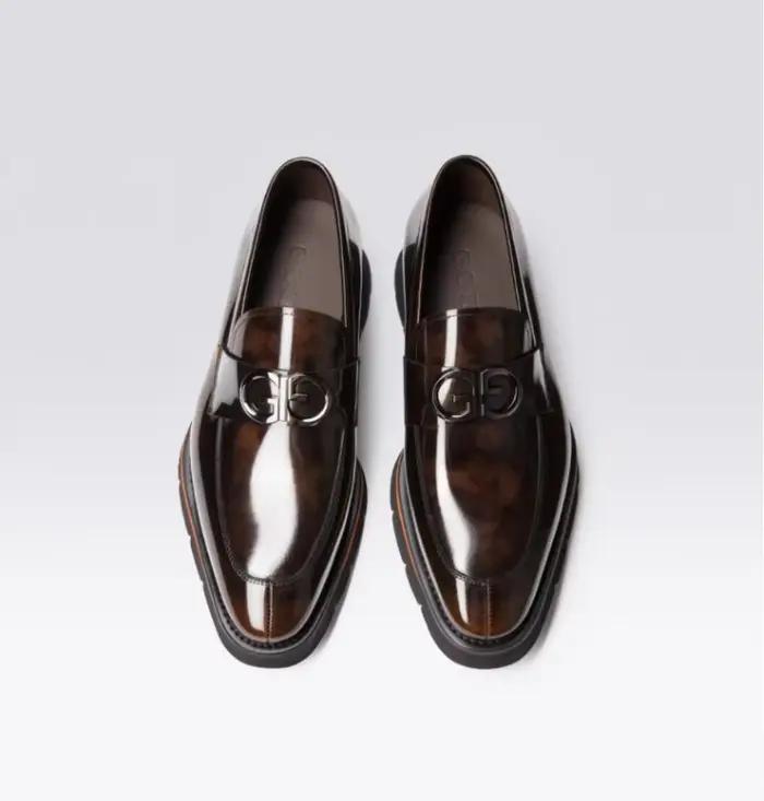 Chaussures en Cuir à Semelles Épaisses pour Homme