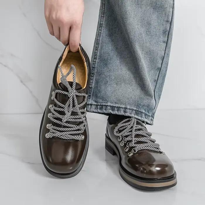 Chaussures pour hommes, design à bout carré, chaussures en cuir de luxe, chaussures décontractées formelles, style britannique, chaussures en cuir pour affaires, mocassins pour hommes