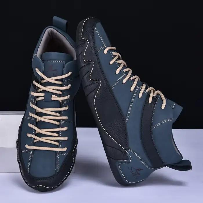 Chaussures décontractées rétro montantes faites à la main pour hommes