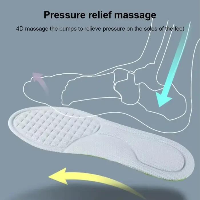 Semelle de chaussure Orth4WD pour hommes et femmes, mousse à mémoire de forme souple, dépistolet ant, absorbant la transpiration, semelle intérieure de massage, taille ajustable, 2 pièces