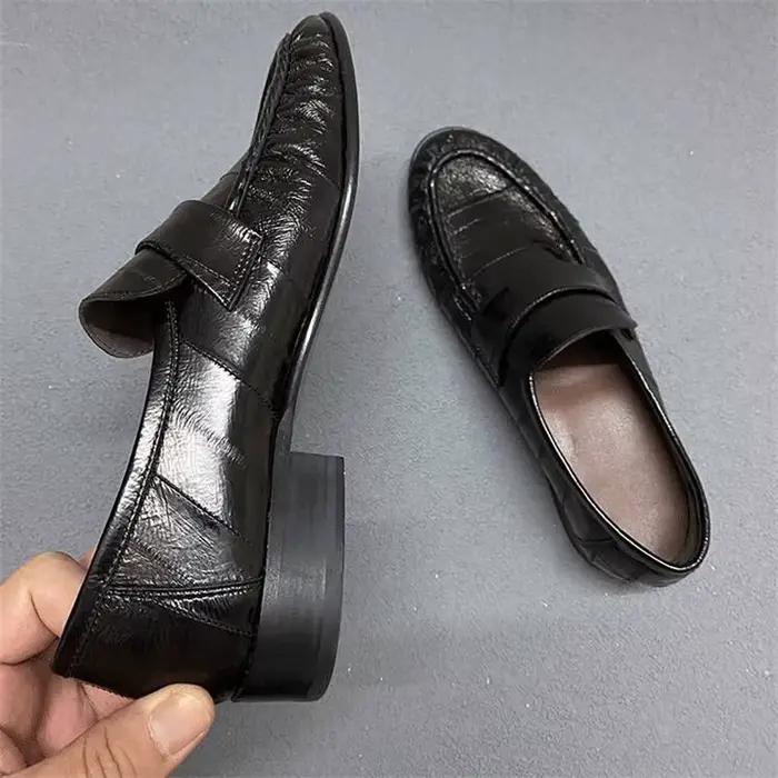 Nouveau français rétro talon plat anguille cuir pur cousu à la main en cuir véritable semelle femmes Lefu chaussures une étape confort décontracté unique Sho