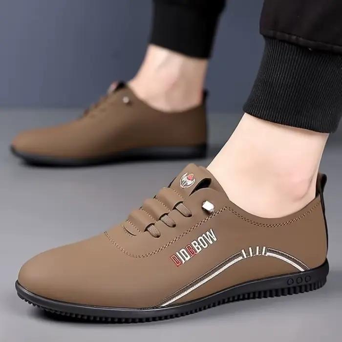 Chaussures en cuir pour hommes mode semelle souple