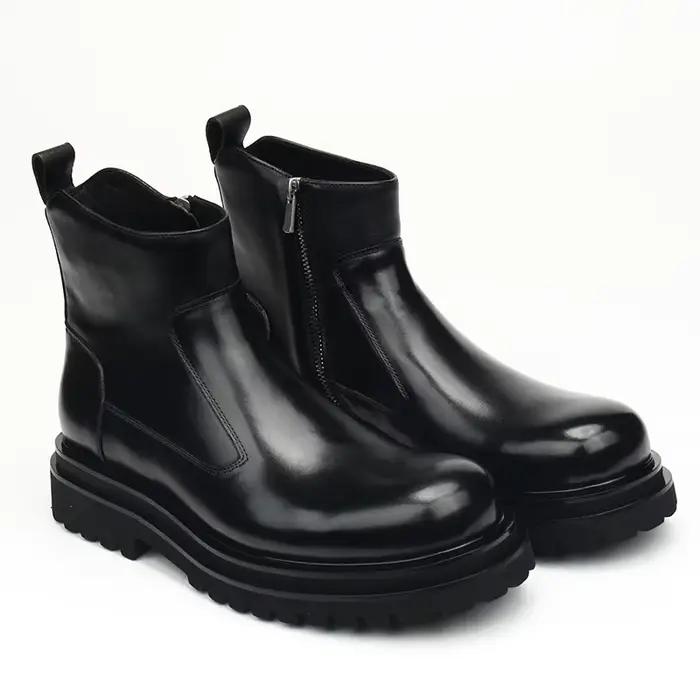 Chaussures montantes homme en cuir véritable style britannique pour printemps automne occassions variées bottes cheville confortables