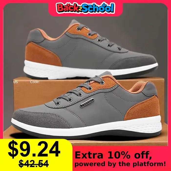 Cuir hommes chaussures Sneaker tendance sport course respirant