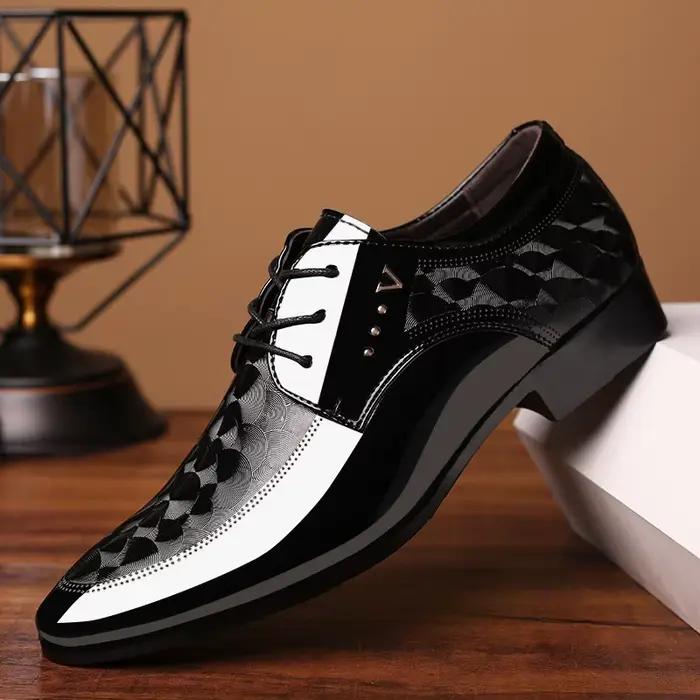 Chaussures en cuir homme bout pointu élégantes pour bureau carrière et mariages occassions spéciales pointure grande taille ajustement parfait