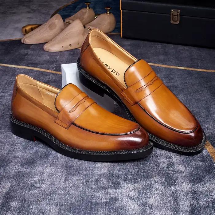 Mocassins en cuir véritable pour hommes