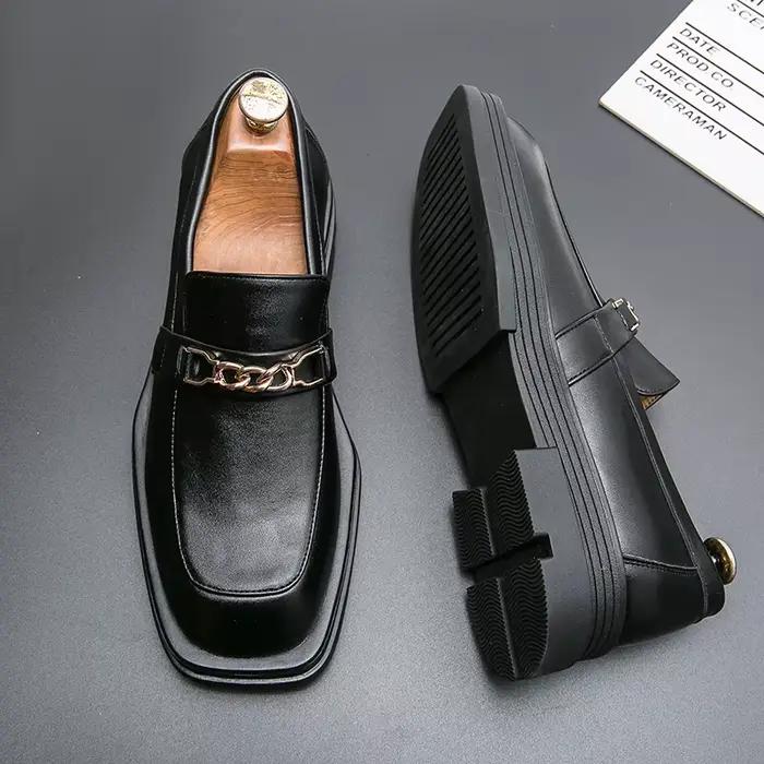Mocassins de luxe blancs en cuir pour hommes