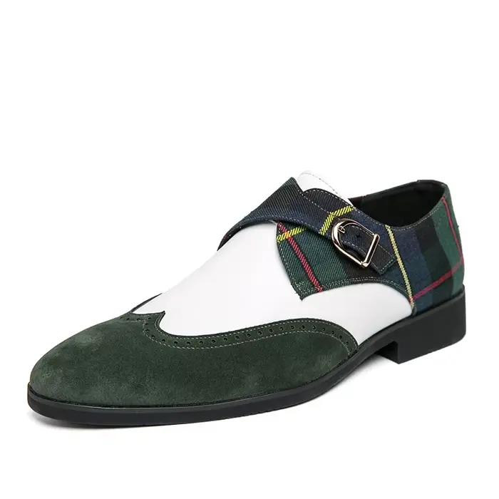 Chaussures en daim pour hommes, chaussures habillées en cuir, classiques Brogue, chaussures formelles, chaussures Bullock, grande taille 38-46