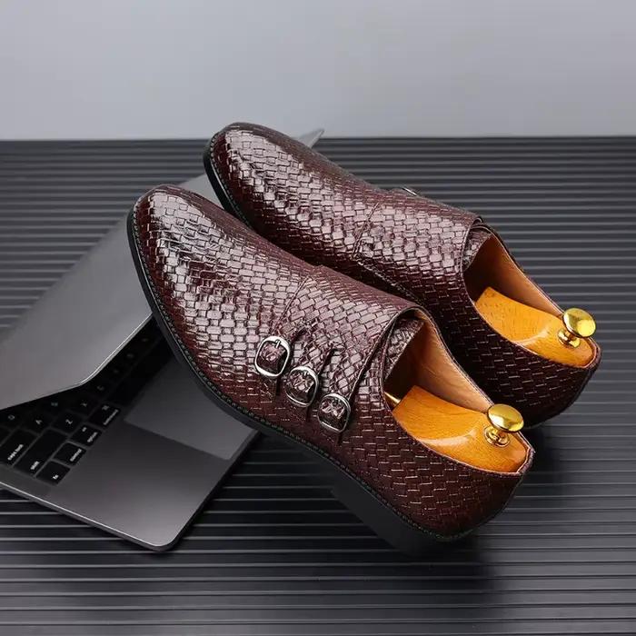 Tricot hommes chaussures en cuir chaussures habillées d'affaires formelles pour hommes classique décontracté luxe chaussures formelles Derby fête Oxford chaussures pour hommes