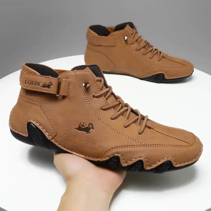 Chaussures en cuir pour hommes espadrilles décontractées 2025 bottines de moto imperméables marque italienne